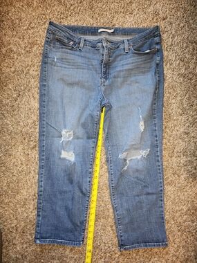 Levis Boyfriend Jeans 20W Distressed Light Wash Denim Plus Size Relaxed Fit